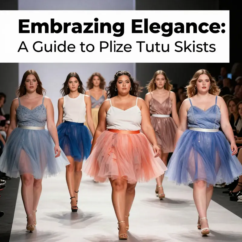 A showcase of various plus size tutu skirt styles tailored for different body shapes.