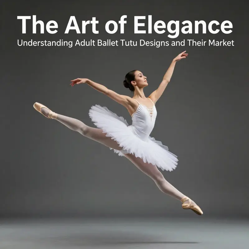 A collection of adult ballet tutus highlighting their design and material features in a dance studio.