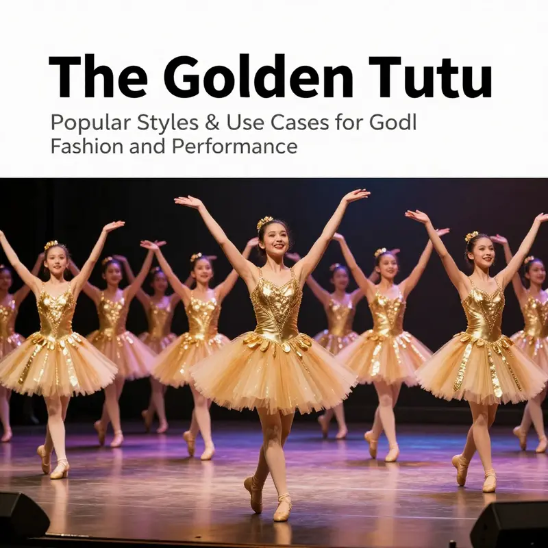 Detailed view of the layers and material composition of a gold tutu skirt highlighting its elegance and craftsmanship.