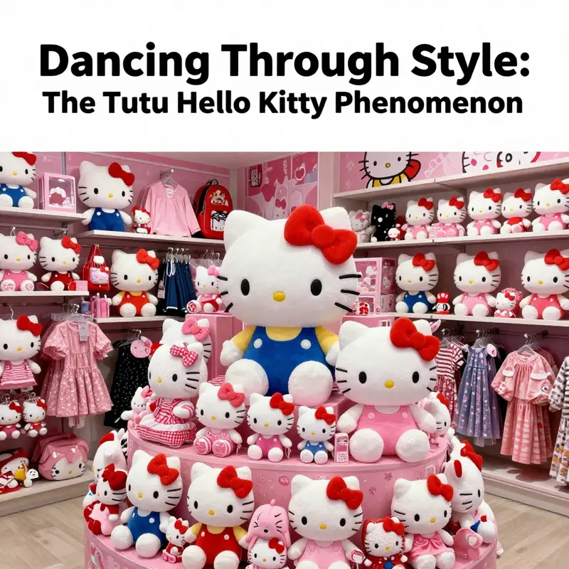 A toddler enjoying playtime in a Tutu Hello Kitty dress, showcasing its design appeal and comfort.