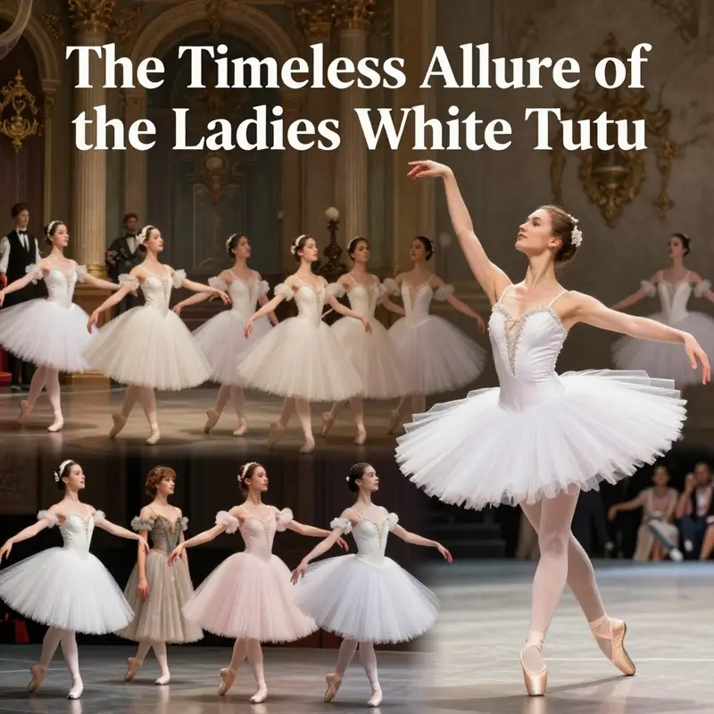 A captivating illustration showing the evolution of the ladies white tutu from ballet to fashion.
