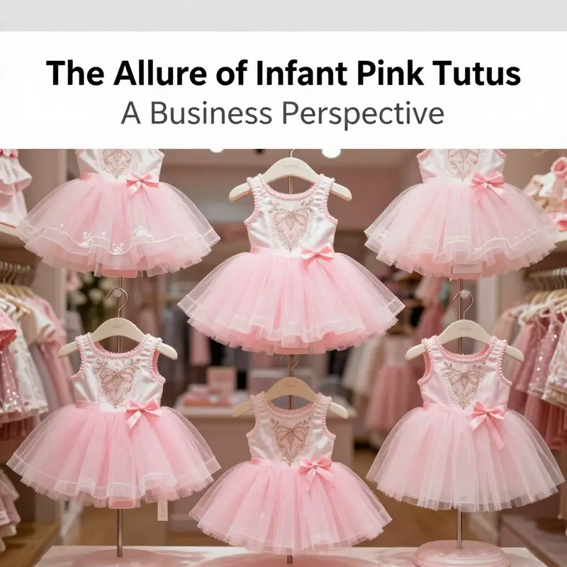 A selection of elegantly designed infant pink tutus highlighting their fluffy layers and delicate fabrics.