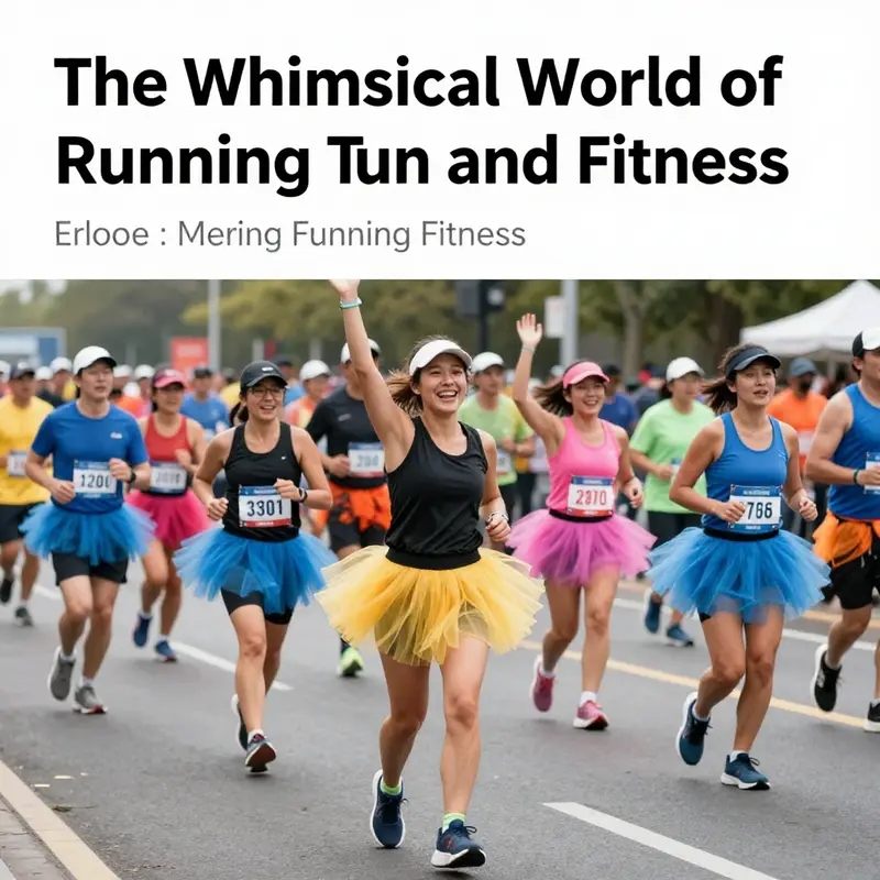 A vibrant group of runners in colorful tutus celebrating at a running event, showcasing the joy of participation.