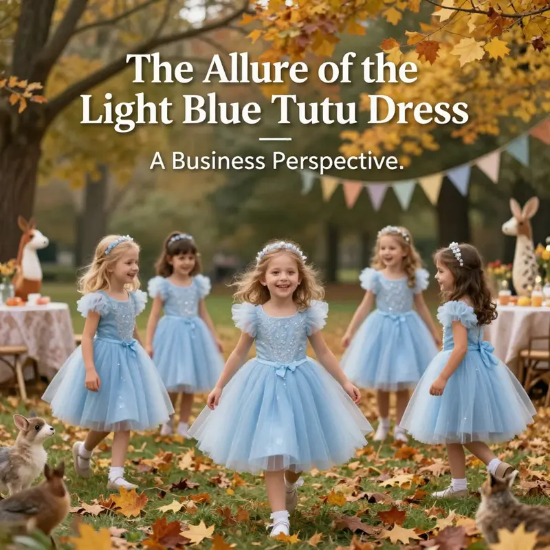 Girls in light blue tutu dresses creating memories in a fairy-tale setting.