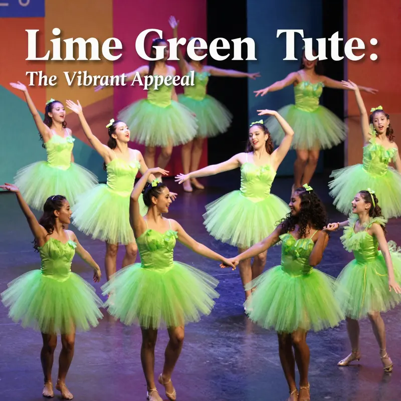 Vibrant dancers in lime green tutus capturing the essence of performance and celebration.