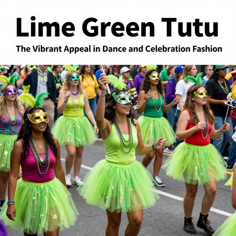 Vibrant dancers in lime green tutus capturing the essence of performance and celebration.