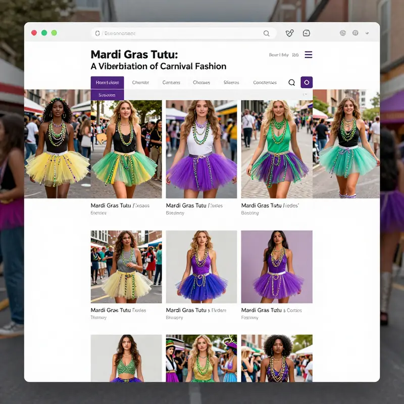 The essence of carnival fashion revealed through colorful Mardi Gras tutus worn by jubilant festival-goers.