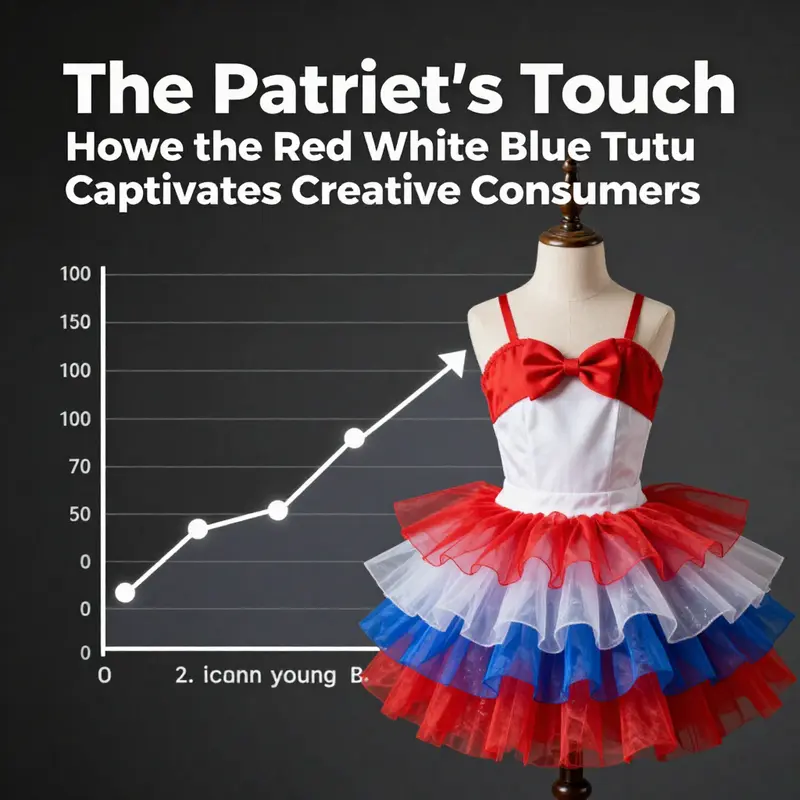 A vibrant display of a red white and blue tutu, showcasing its playful spirit and festive colors.