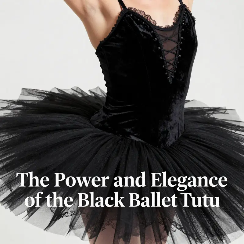 The black ballet tutu embodies the dramatic elegance of the ‘Black Swan’ from Swan Lake.