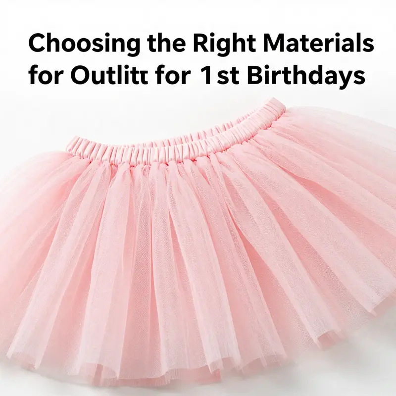 A creative space filled with materials for crafting a personalized tutu outfit for a 1st birthday celebration.
