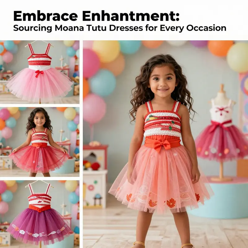 A diverse selection of Moana tutu dresses available for sourcing on Alibaba.com, perfect for retail or bulk orders.