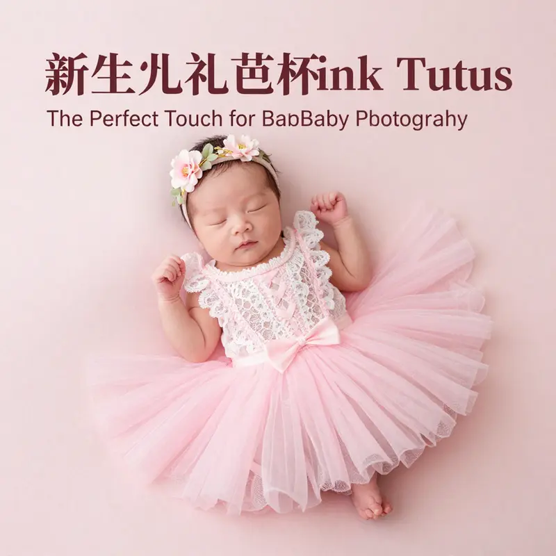 The exquisite design of a newborn pink tutu, highlighting its soft fabric and charming accessories.