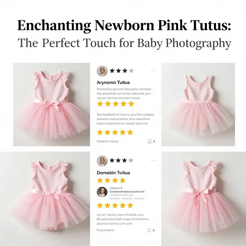 The exquisite design of a newborn pink tutu, highlighting its soft fabric and charming accessories.