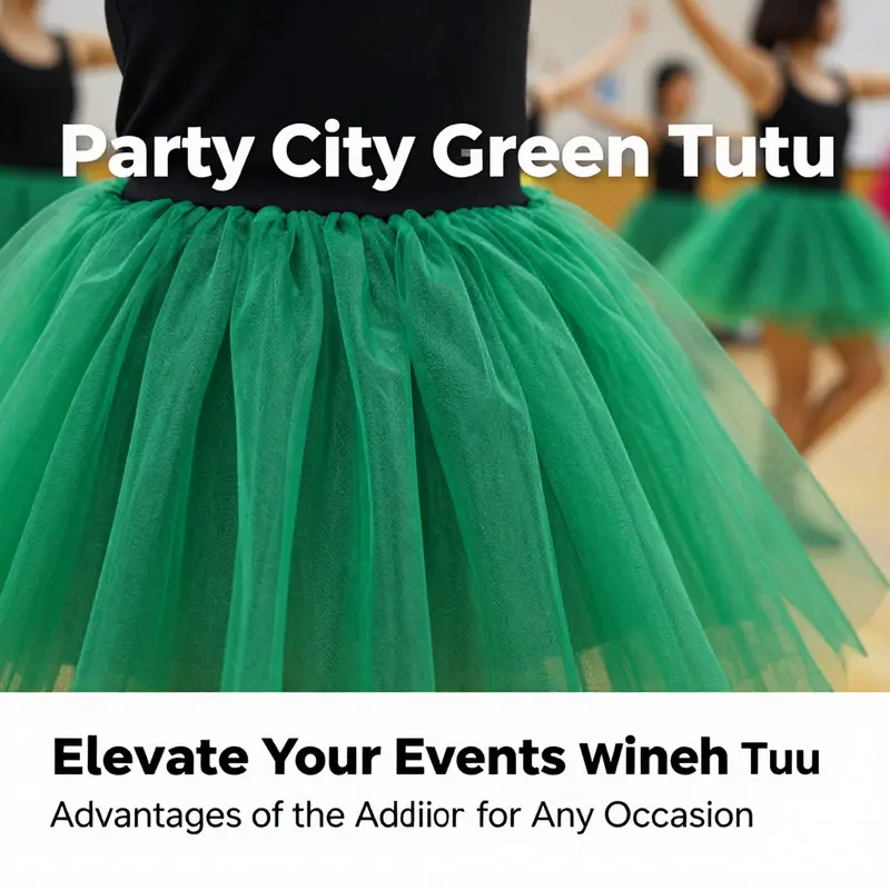 The iconic Party City Green Tutu in all its vibrant glory, perfect for any festive occasion.