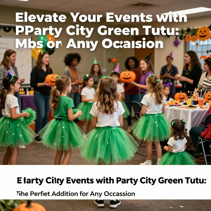 The iconic Party City Green Tutu in all its vibrant glory, perfect for any festive occasion.
