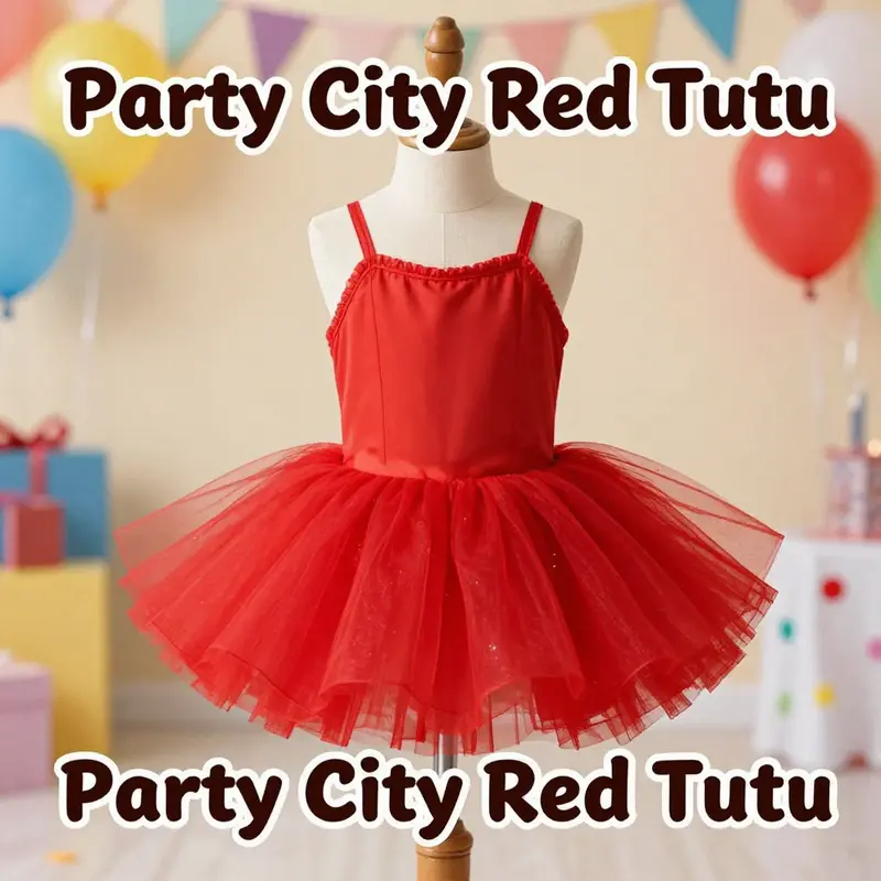 A stunning showcase of the Party City Red Tutu highlighting its vibrant color and ideal use for special occasions.