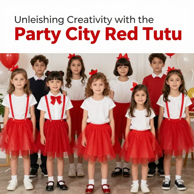 A stunning showcase of the Party City Red Tutu highlighting its vibrant color and ideal use for special occasions.