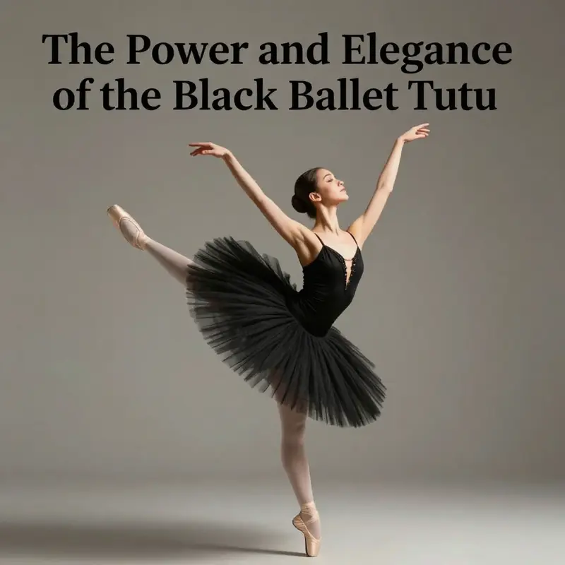 The black ballet tutu embodies the dramatic elegance of the ‘Black Swan’ from Swan Lake.