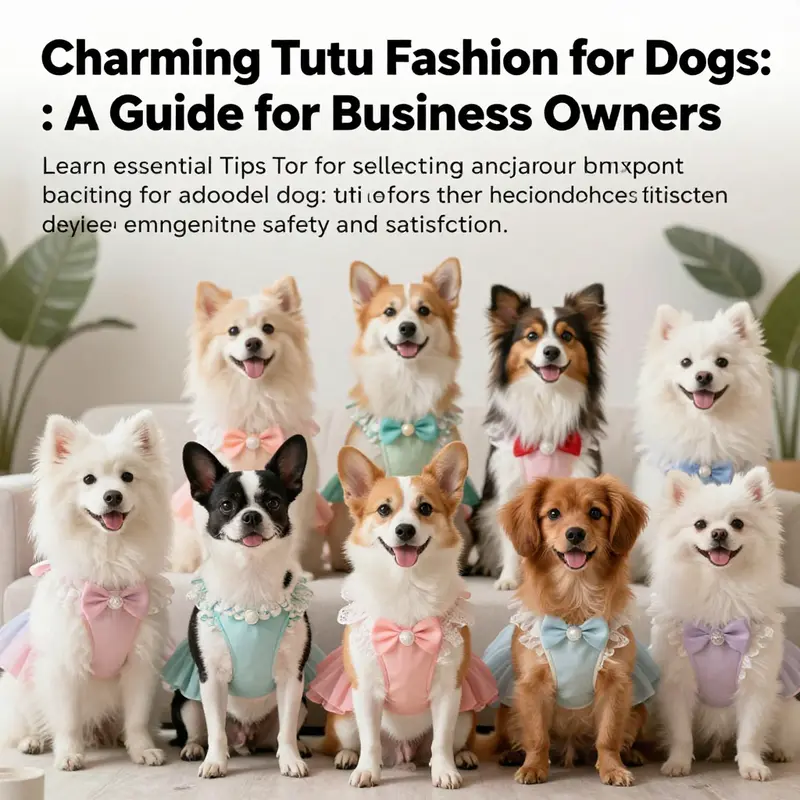 Multiple dogs of different breeds in colorful tutus, posing happily in a vibrant outdoor photoshoot setting.