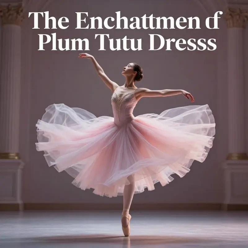 A plum tutu dress elegantly displayed against a soft, ballet-inspired backdrop, highlighting its unique design.