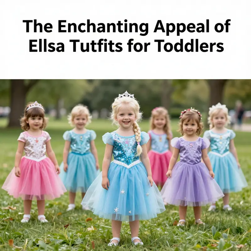 Toddlers in vibrant Elsa tutu outfits, emphasizing the practical design features suitable for active play.