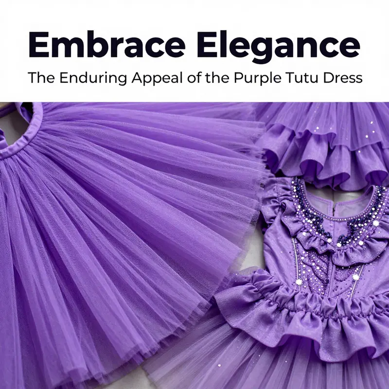 Versatility of purple tutu dresses displayed across various events.