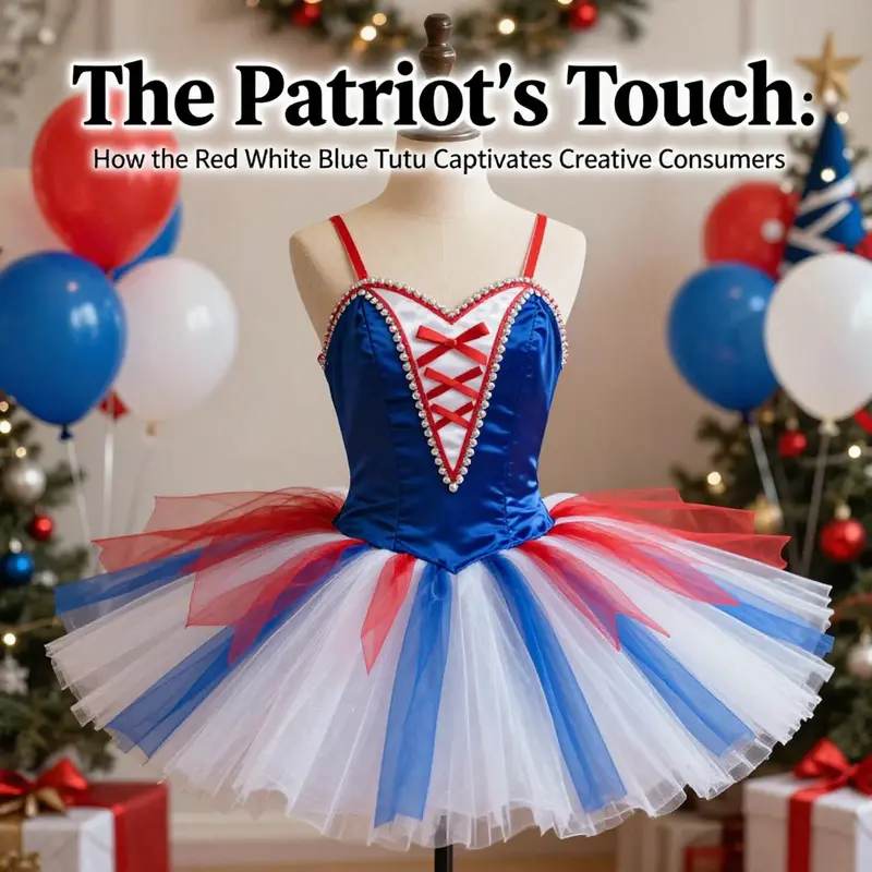 A vibrant display of a red white and blue tutu, showcasing its playful spirit and festive colors.
