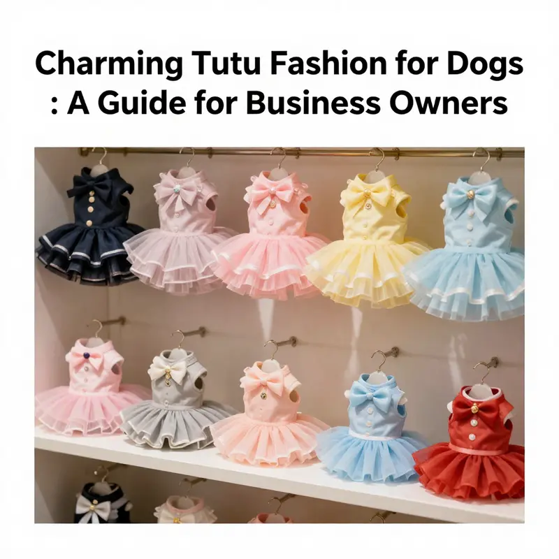 A colorful array of dog tutus demonstrating options available for pet owners.
