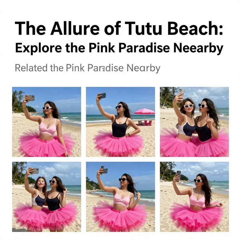 A picturesque view of Tutu Beach showcasing its stunning pink sand and vibrant ambiance.