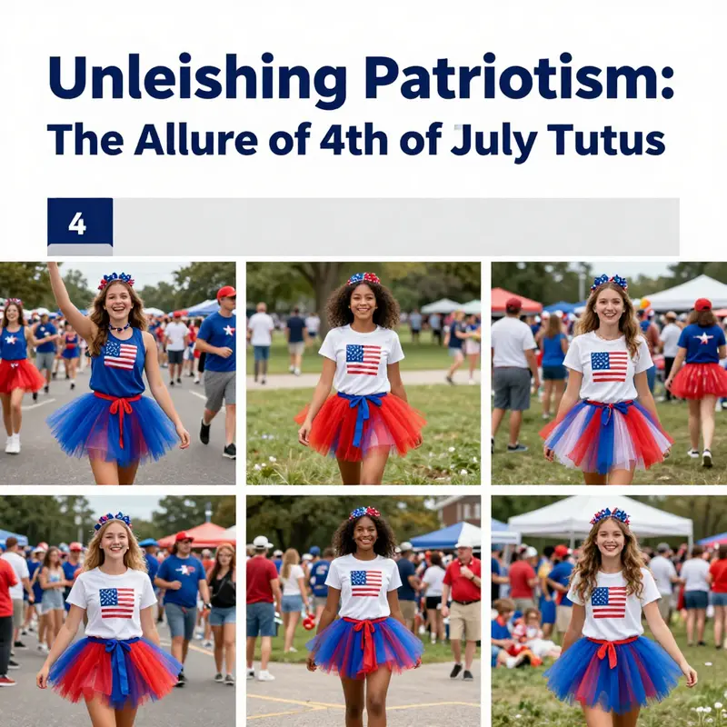 A young girl celebrates Independence Day in a festive red, white, and blue tutu.