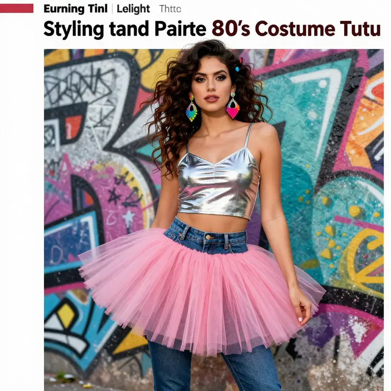 A colorful array of 80s costume tutus embodying the decade’s unique fashion.