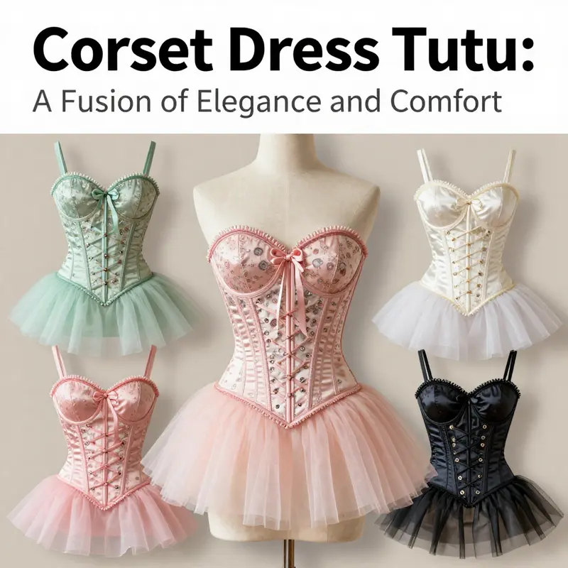A visual representation of the evolving styles of corset dress tutus from various fashion periods.