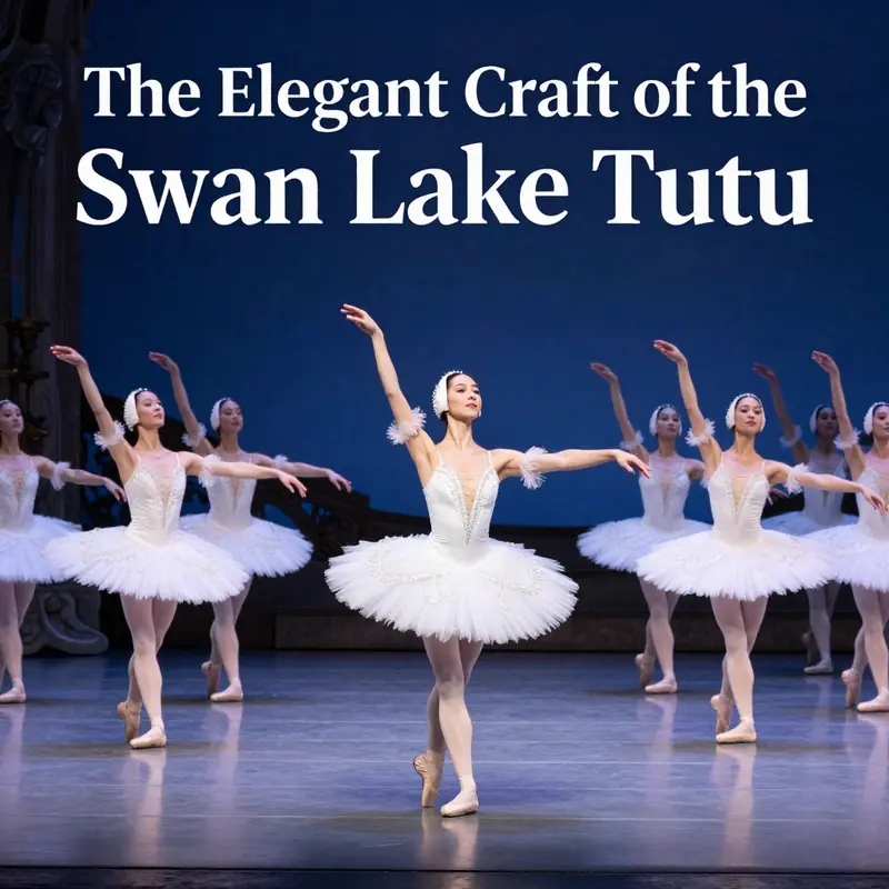 Dancers performing a scene from *Swan Lake*, clad in elegant tutus, illustrating the enchanting atmosphere of the ballet.