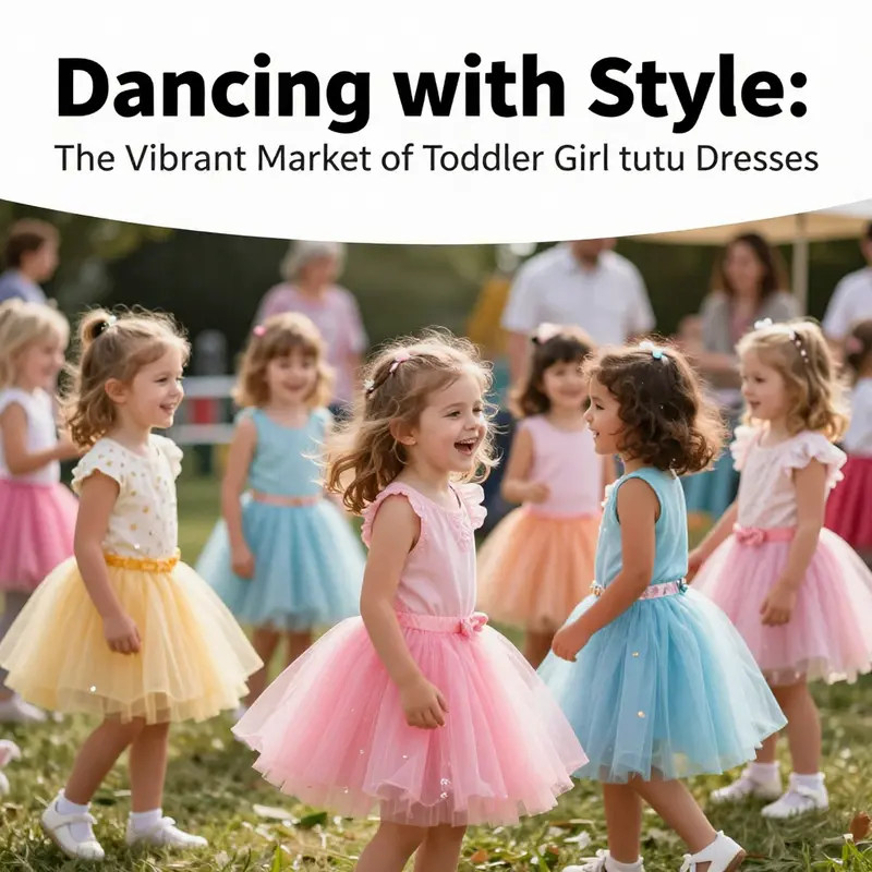 A delightful outdoor party scene featuring toddlers in brightly colored tutu dresses, celebrating and engaging in playful activities.