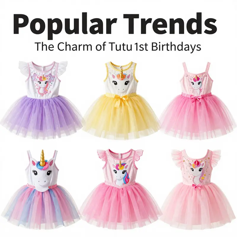A creative space filled with materials for crafting a personalized tutu outfit for a 1st birthday celebration.