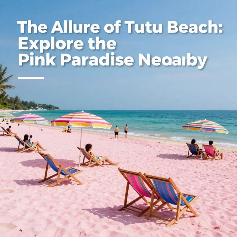 A picturesque view of Tutu Beach showcasing its stunning pink sand and vibrant ambiance.