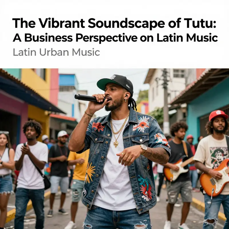 Cover image depicting Tutu performing, symbolizing the vibrant essence of Latin urban music.