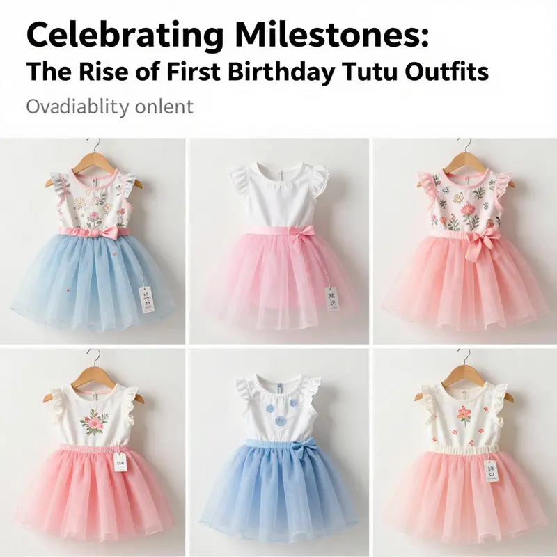 A baby girl reveling in her first birthday celebration in a vibrant tutu outfit.