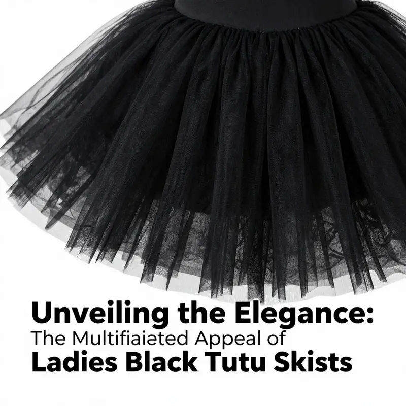 A stylish woman demonstrates the versatile styling of a black tutu skirt suitable for various occasions.