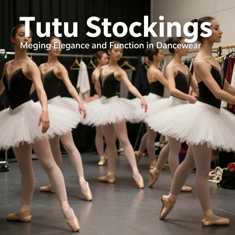 A vibrant array of tutu stockings featuring ballet-inspired designs that emphasize both fashion and function.