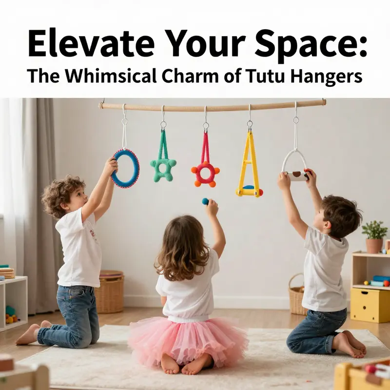 A variety of tutu hangers highlighting their colorful designs and practical uses.
