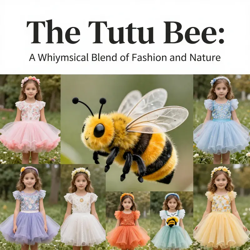 A vibrant fusion of tutu skirts and bee-themed accessories showcasing the Tutu Bee’s impact on children’s fashion.