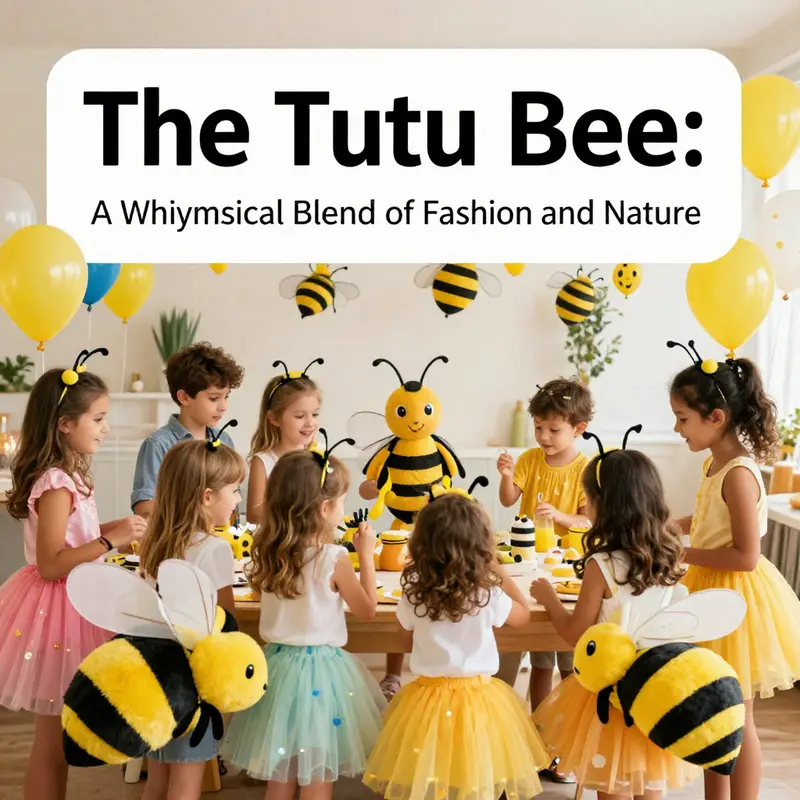A vibrant fusion of tutu skirts and bee-themed accessories showcasing the Tutu Bee’s impact on children’s fashion.
