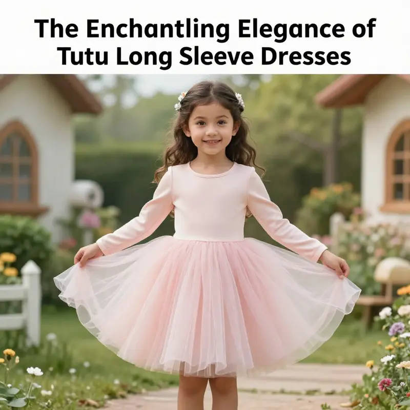 A model wearing a tutu long sleeve dress in an outdoor setting, embodying playful elegance.