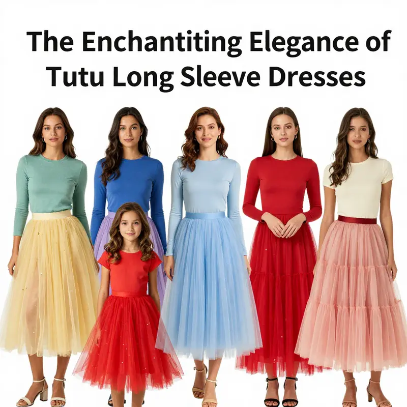 Detailed examination of tutu long sleeve dress’ key features including the fabric and structure.