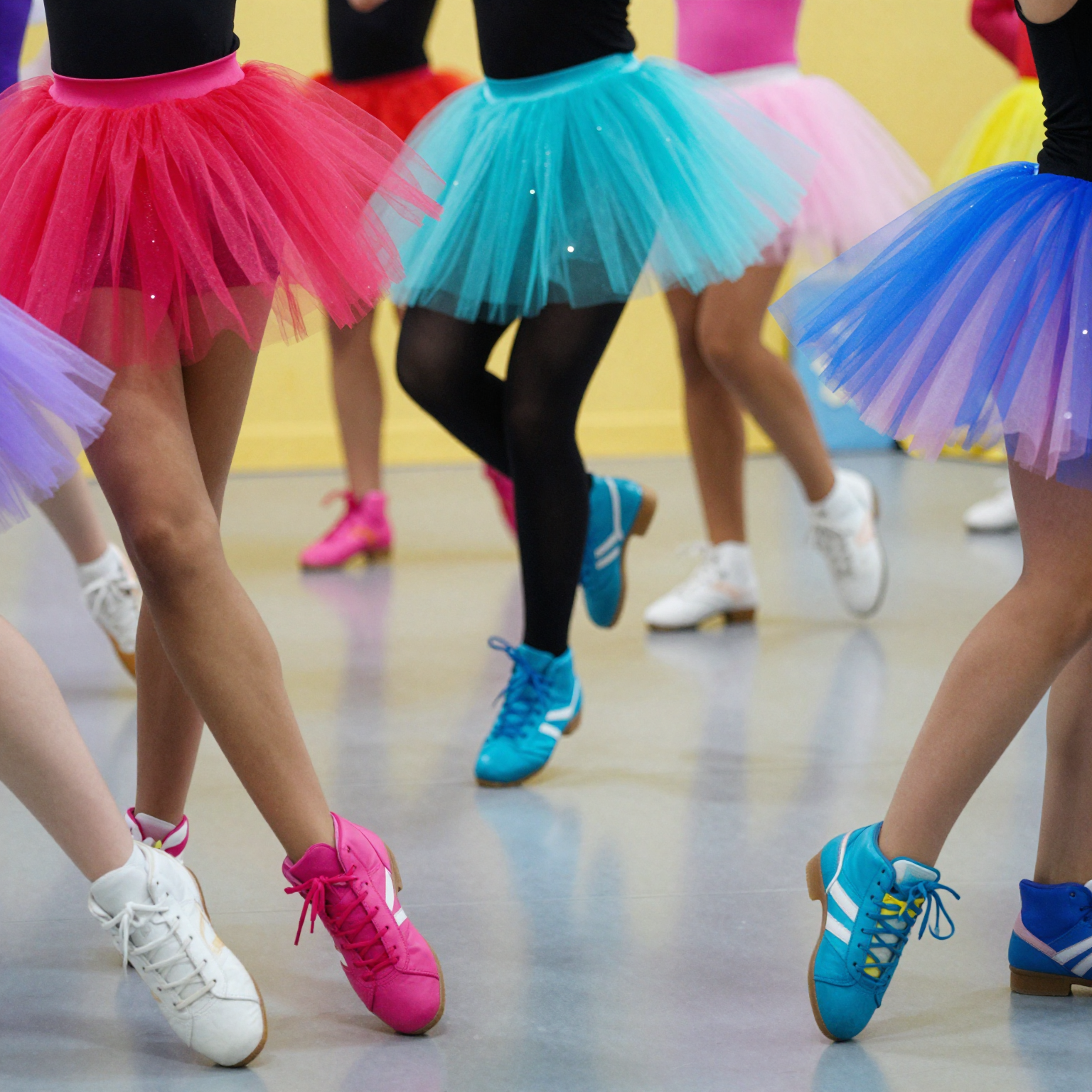 Dancers in Tutu Tennis Shoes
