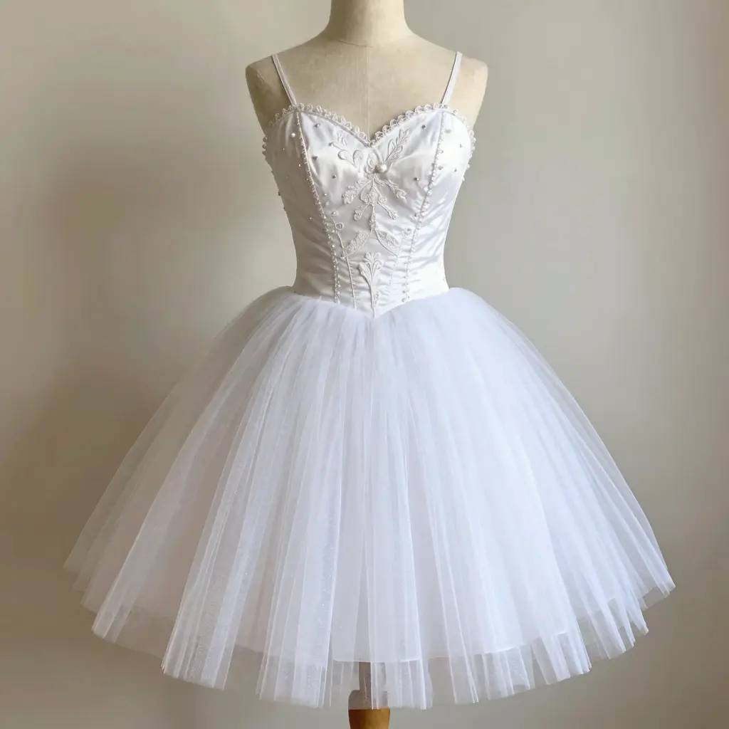 Stylish adult white tutu dress