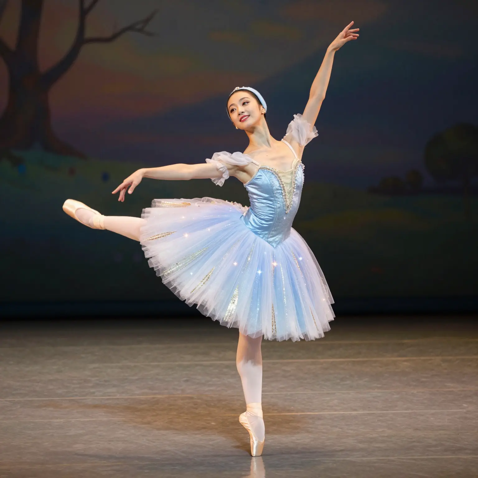 Ballet dancer in a Cinderella tutu dress