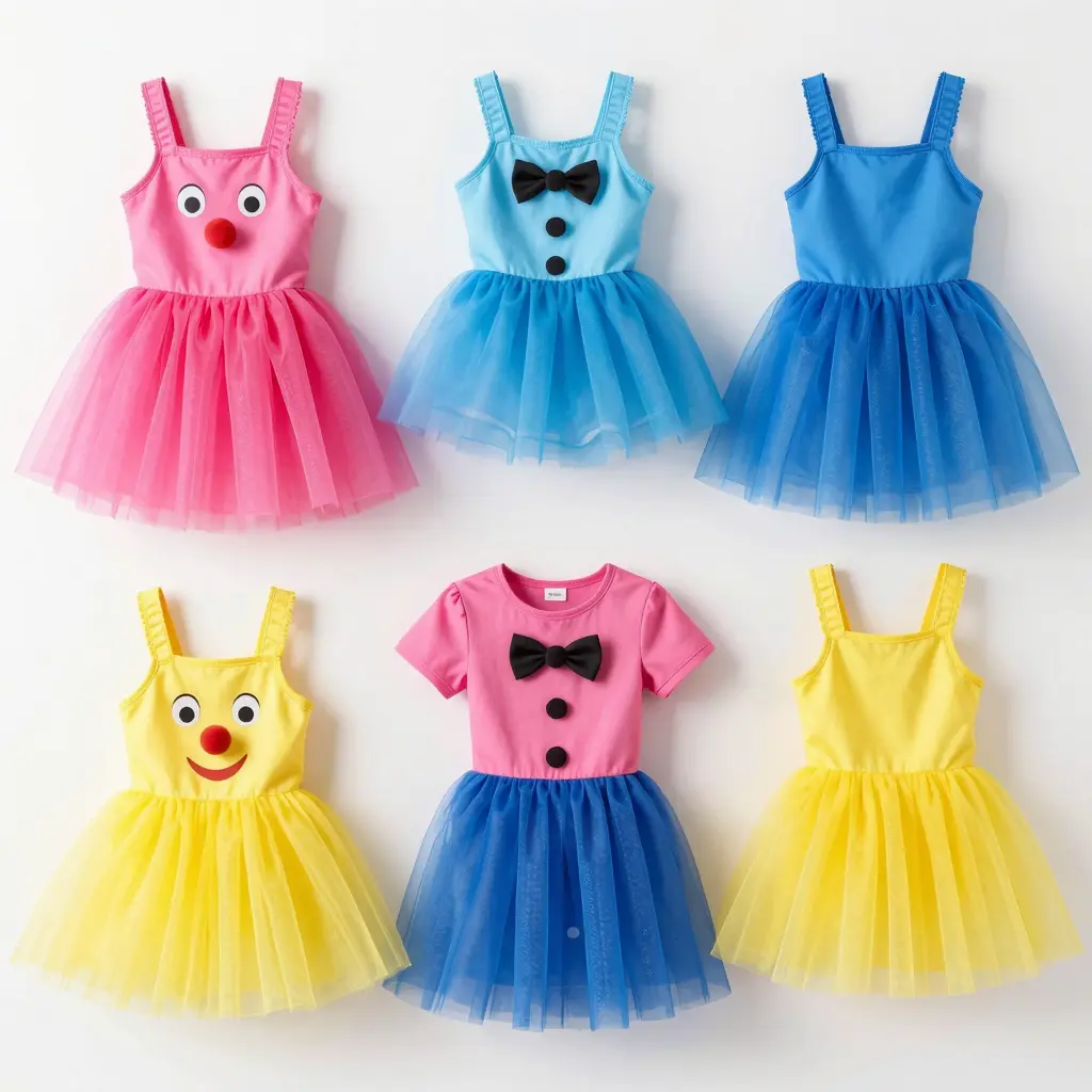 Colorful Assortment of Clown Tutus