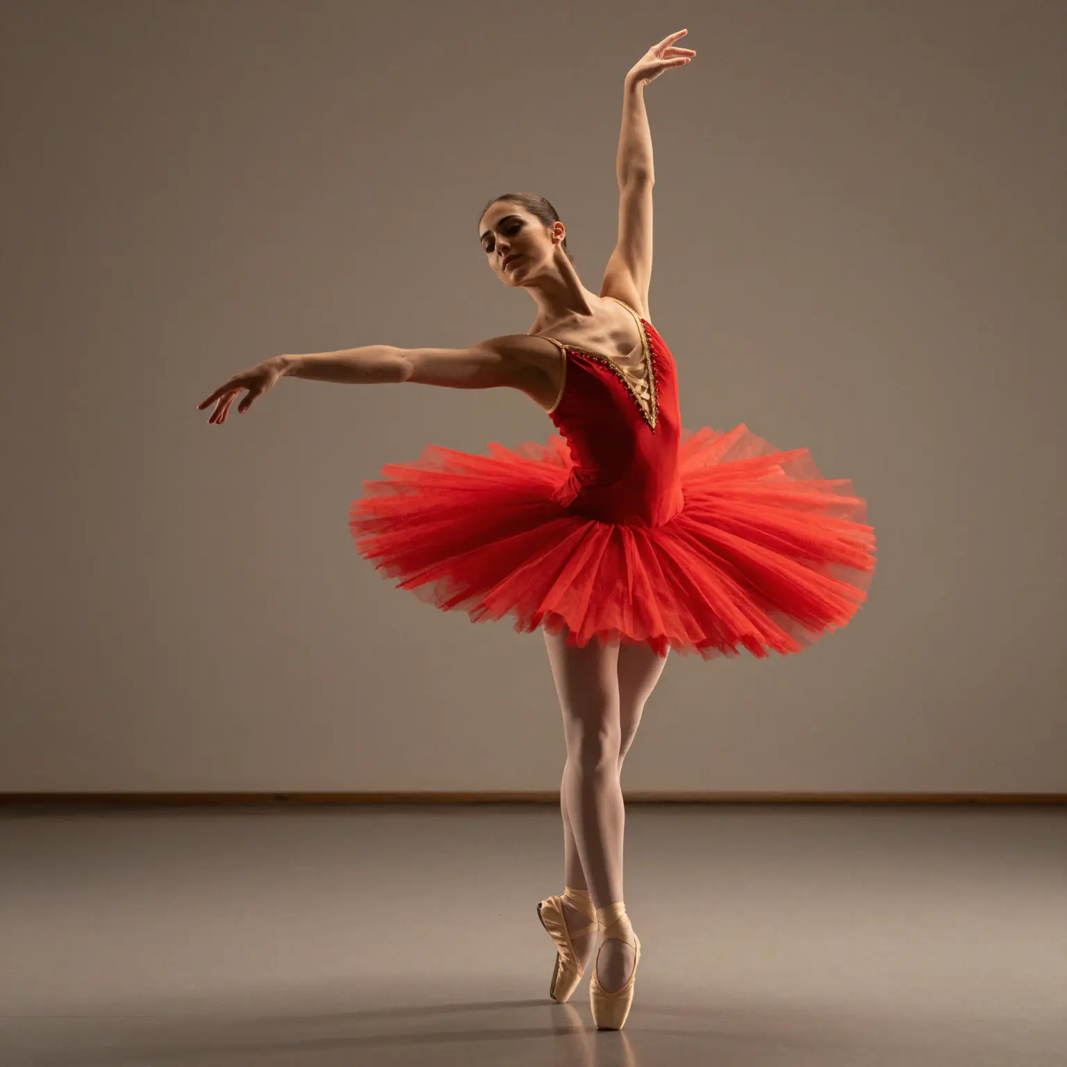 Ballet dancer in red tutu